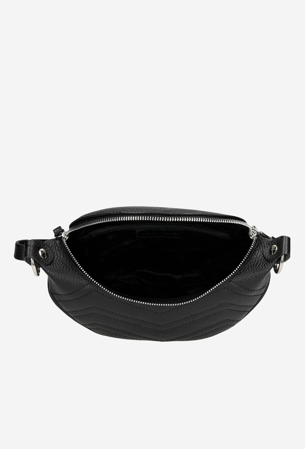 Czarna saszetka damska ze skóry licowej 80093-51 Widok 6