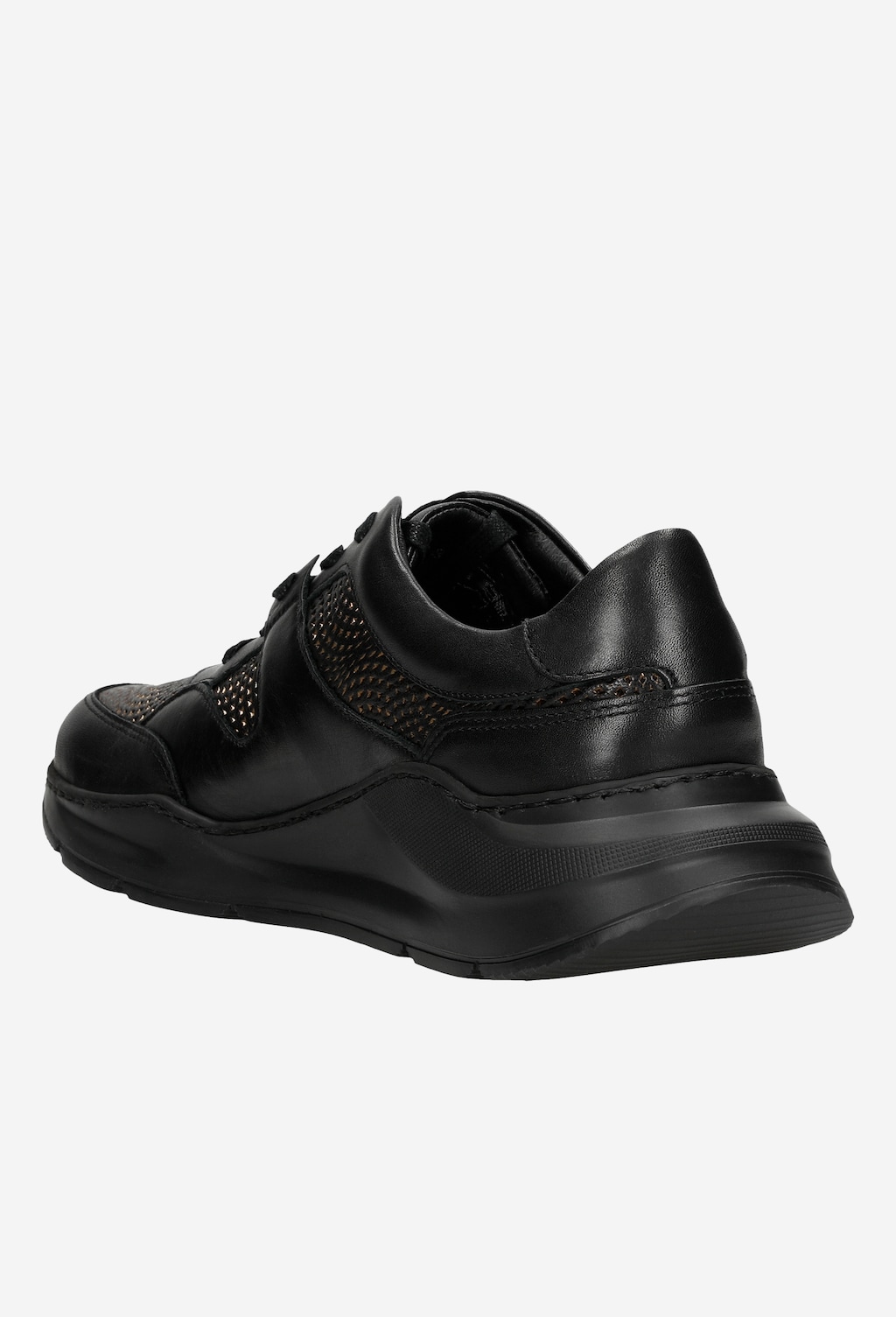 Czarne sneakersy damskie na grubej podeszwie 46057-51 Widok 4