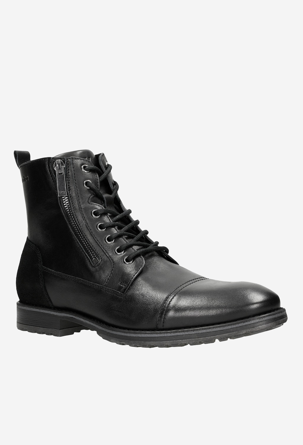 Černé kožené kotníkové boty pánské se zipem 24013-71 Widok 2