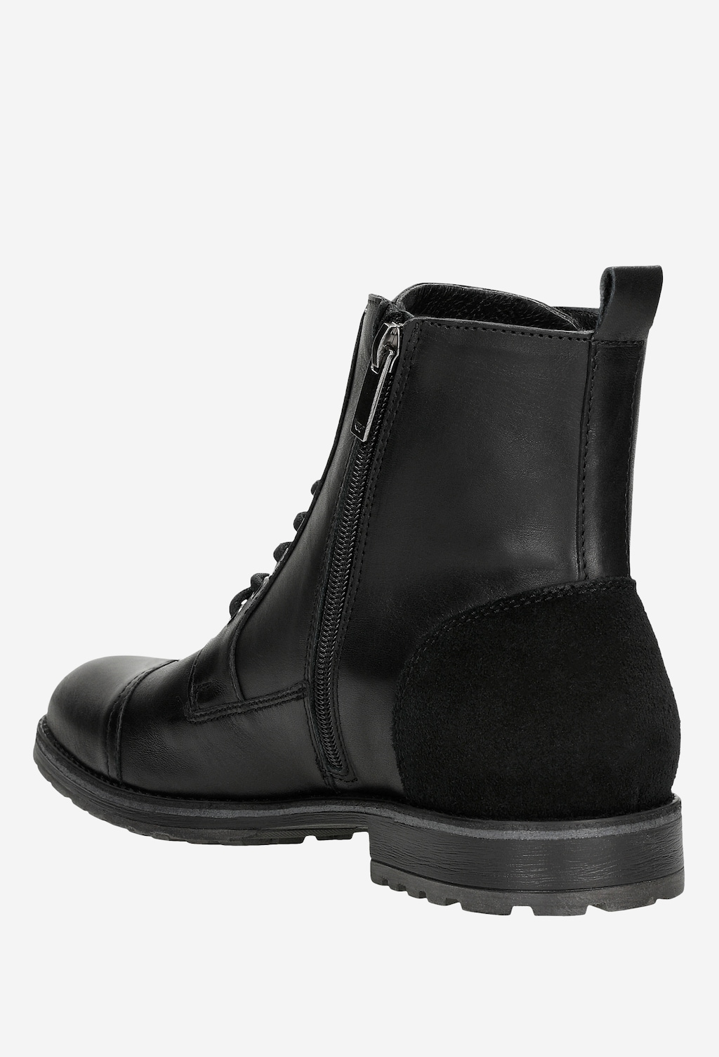 Černé kožené kotníkové boty pánské se zipem 24013-71 Widok 3