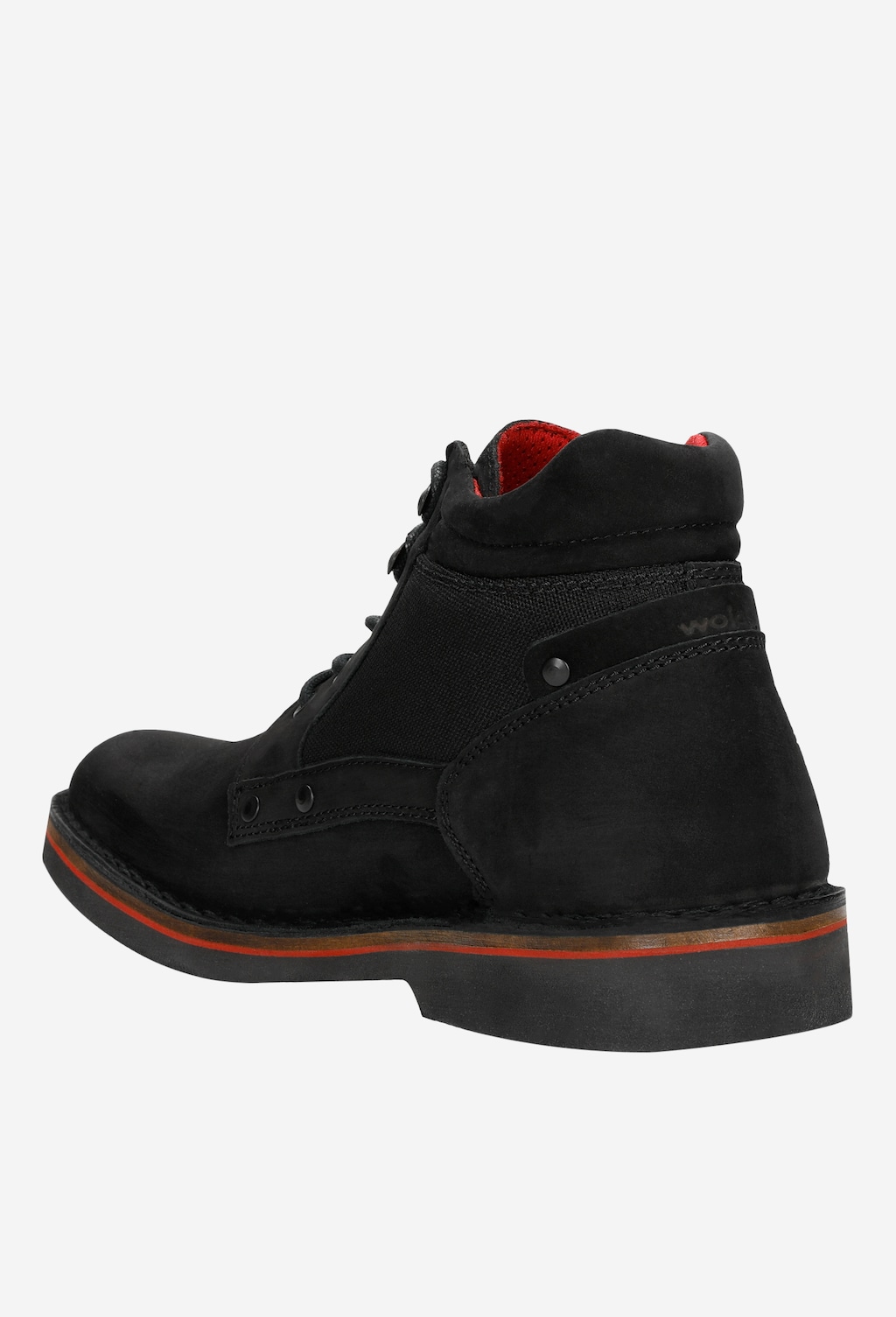 Czarne workery męskie wykonane z nubuku i materiału tekstylnego 24007-81 Widok 3