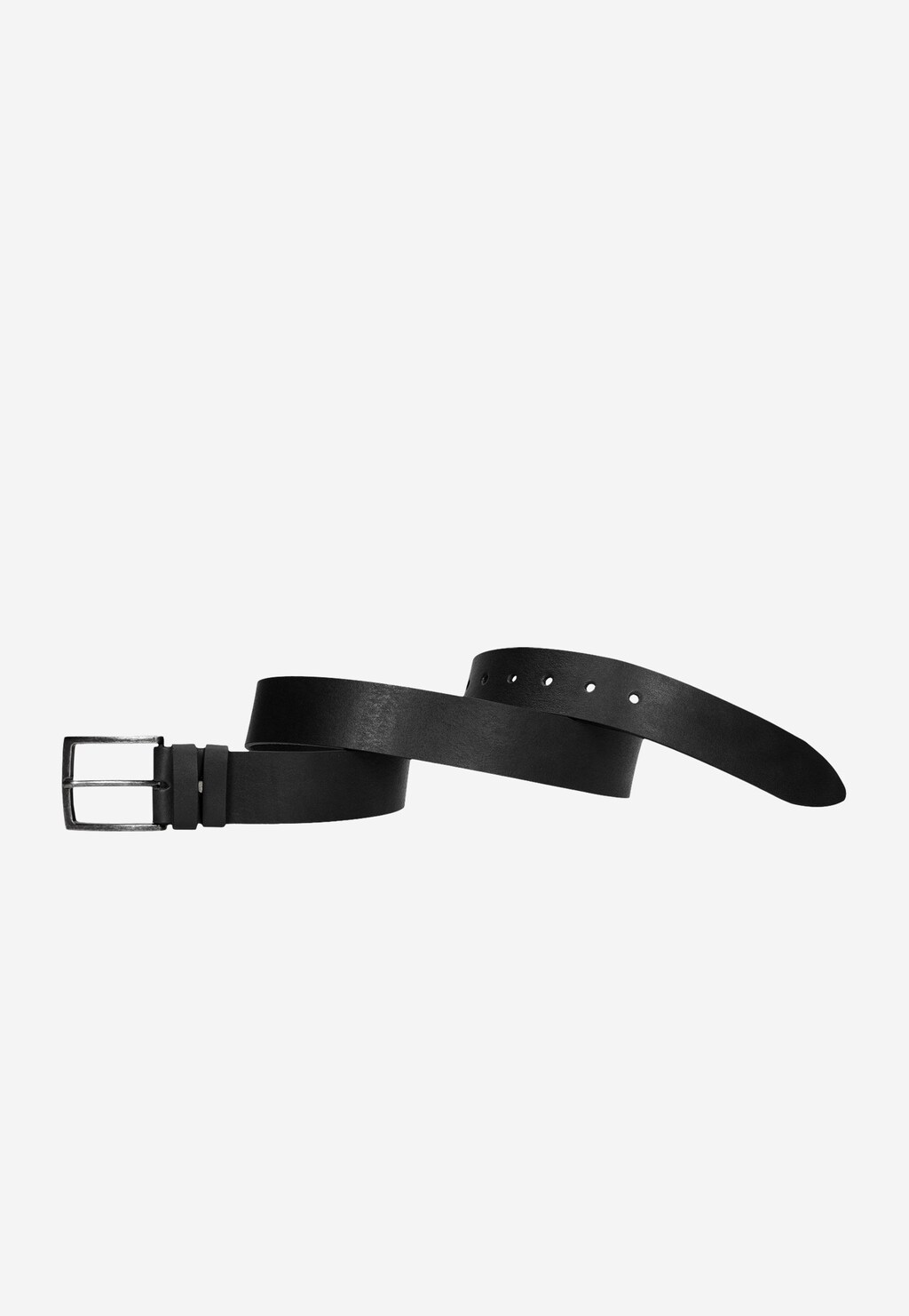 Czarny pasek męski ze skóry licowej 93016-51 Widok 2