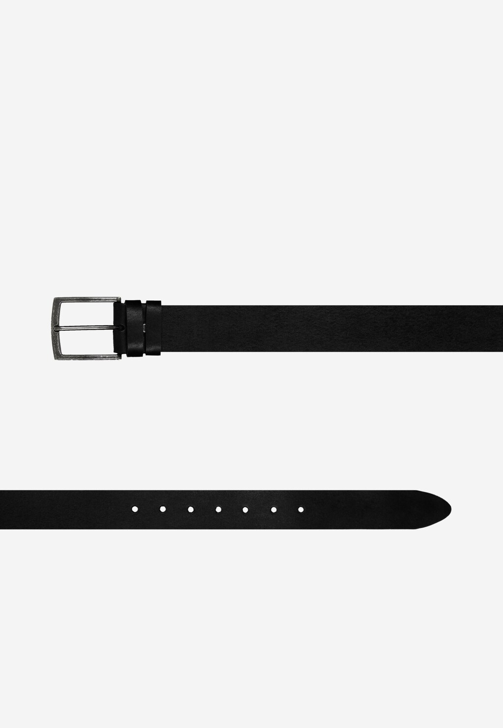 Czarny pasek męski ze skóry licowej 93016-51 Widok 4