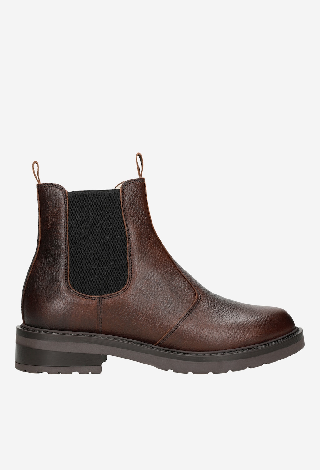 Hnedé členkové topánky z lícovej kože a so zateplením z vlny 55093-53 Widok 2