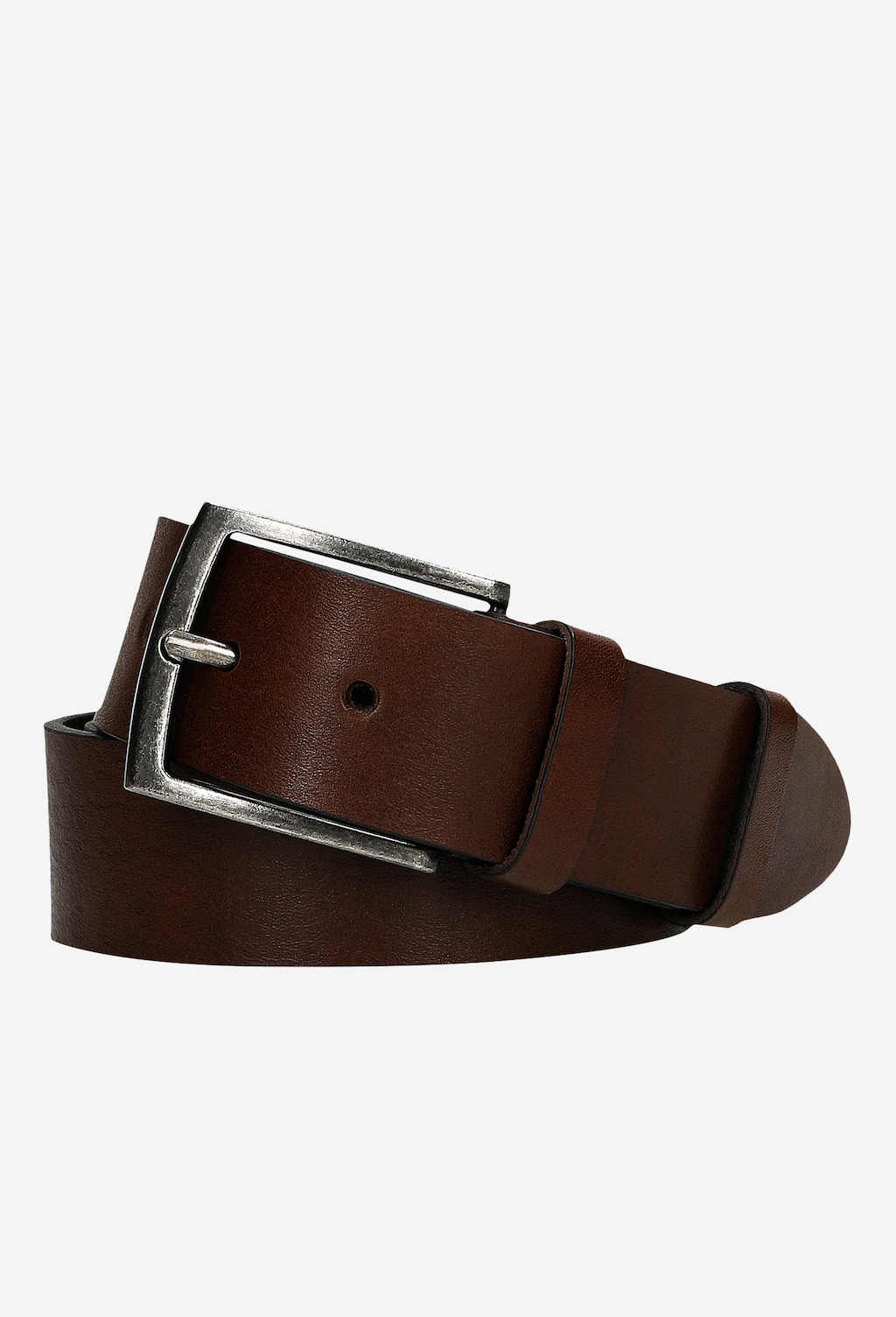 Brązowy pasek męski Wojas model 93016-52 z metalową srebrną klamrą. Wykonany z wysokiej jakości gładkiej skóry licowej.