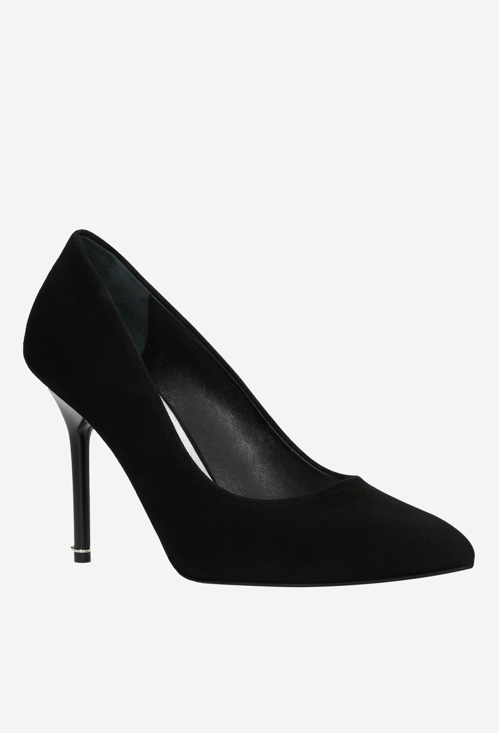 Čierne semišové lodičky na vysokom podpätku 35060-61 Widok 3