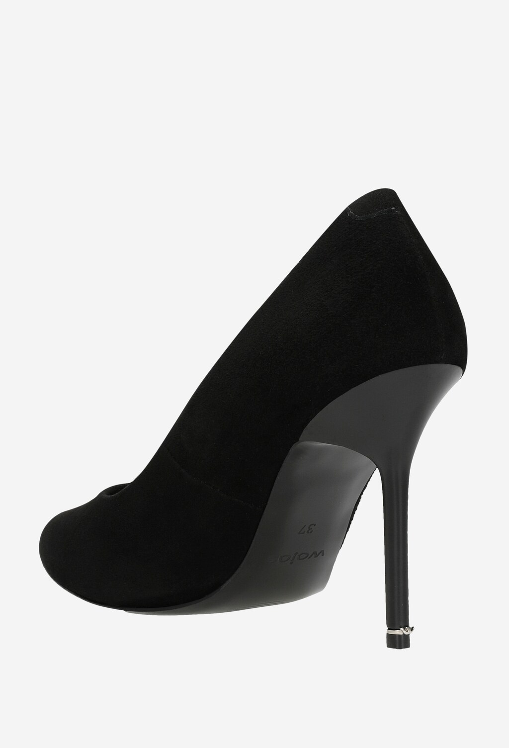 Čierne semišové lodičky na vysokom podpätku 35060-61 Widok 4