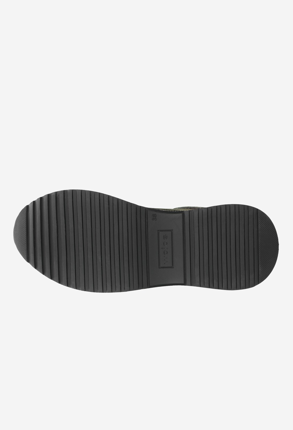 Ciemnozielone sneakersy damskie na wysokiej podeszwie z czarnymi i złotymi elementami  46067-87 Widok 6