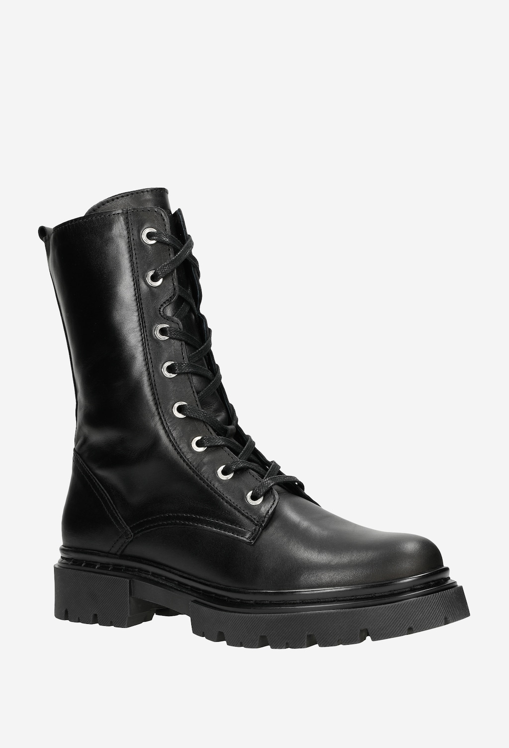 Pohodlné členkové topánky z čiernej lícovej kože 64032-51 Widok 2