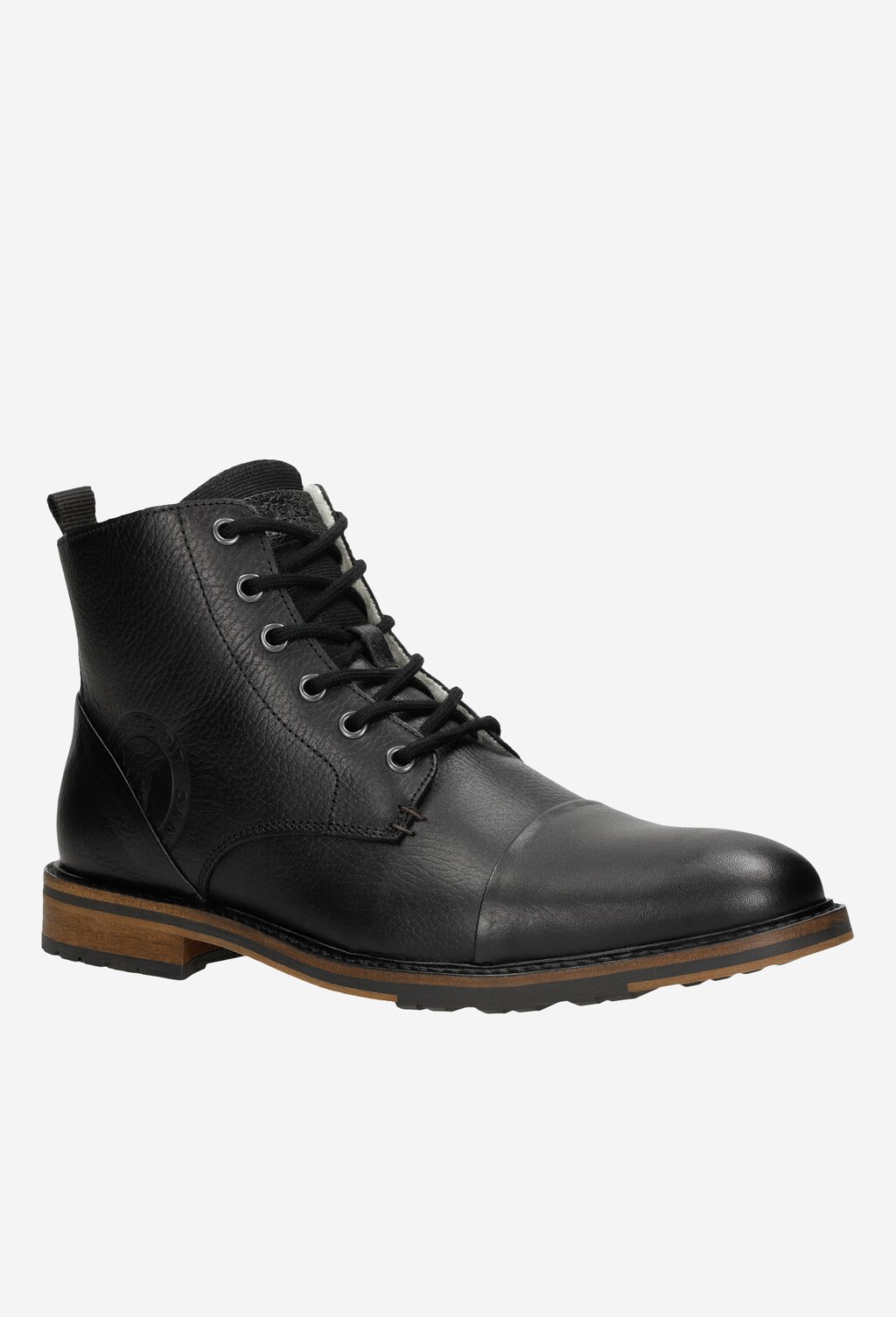 Czarne trzewiki męskie z linii ECO 24023-51 Widok 3