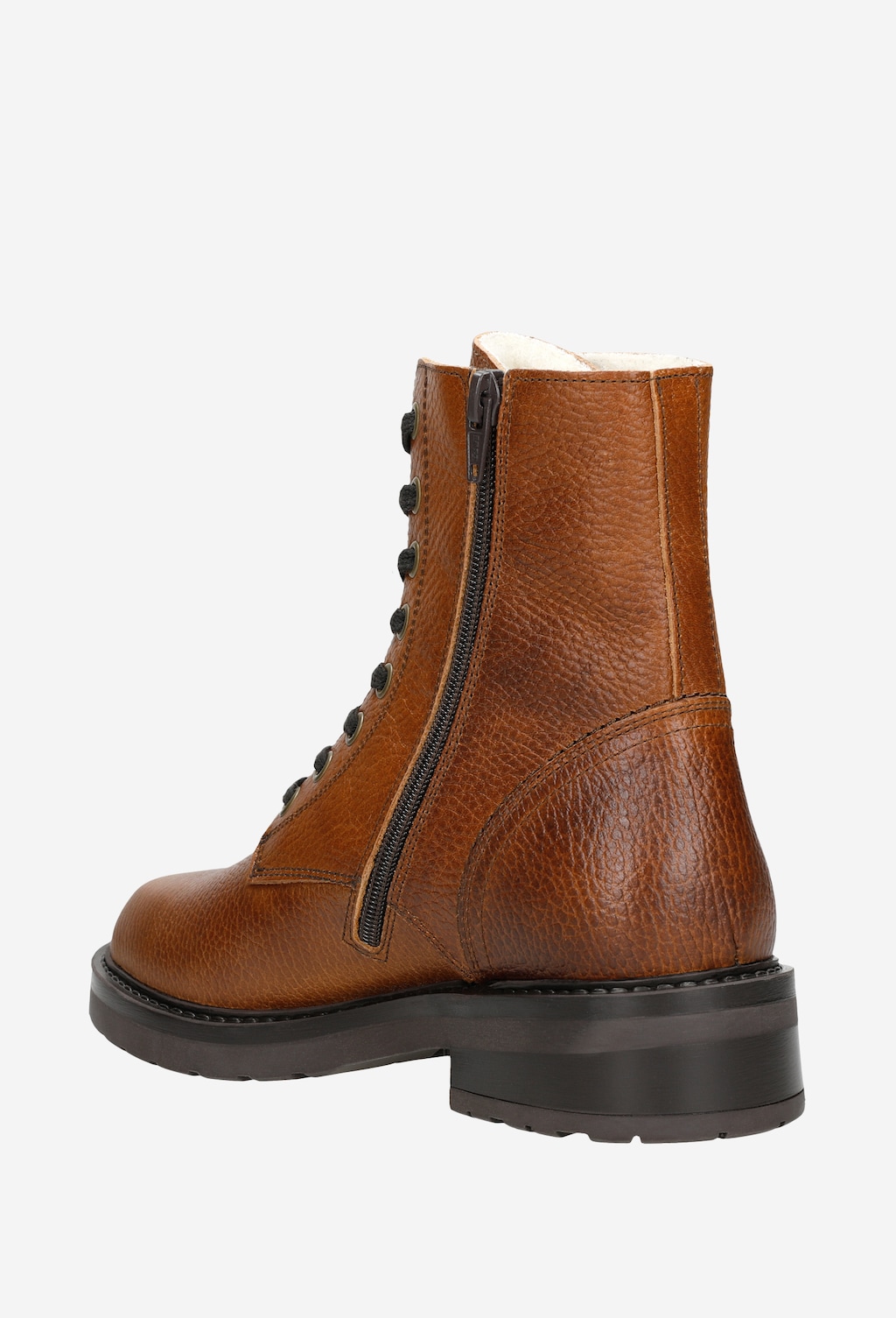 Členkové čižmy so šnurovaním z hnedej kože  64034-53 Widok 4