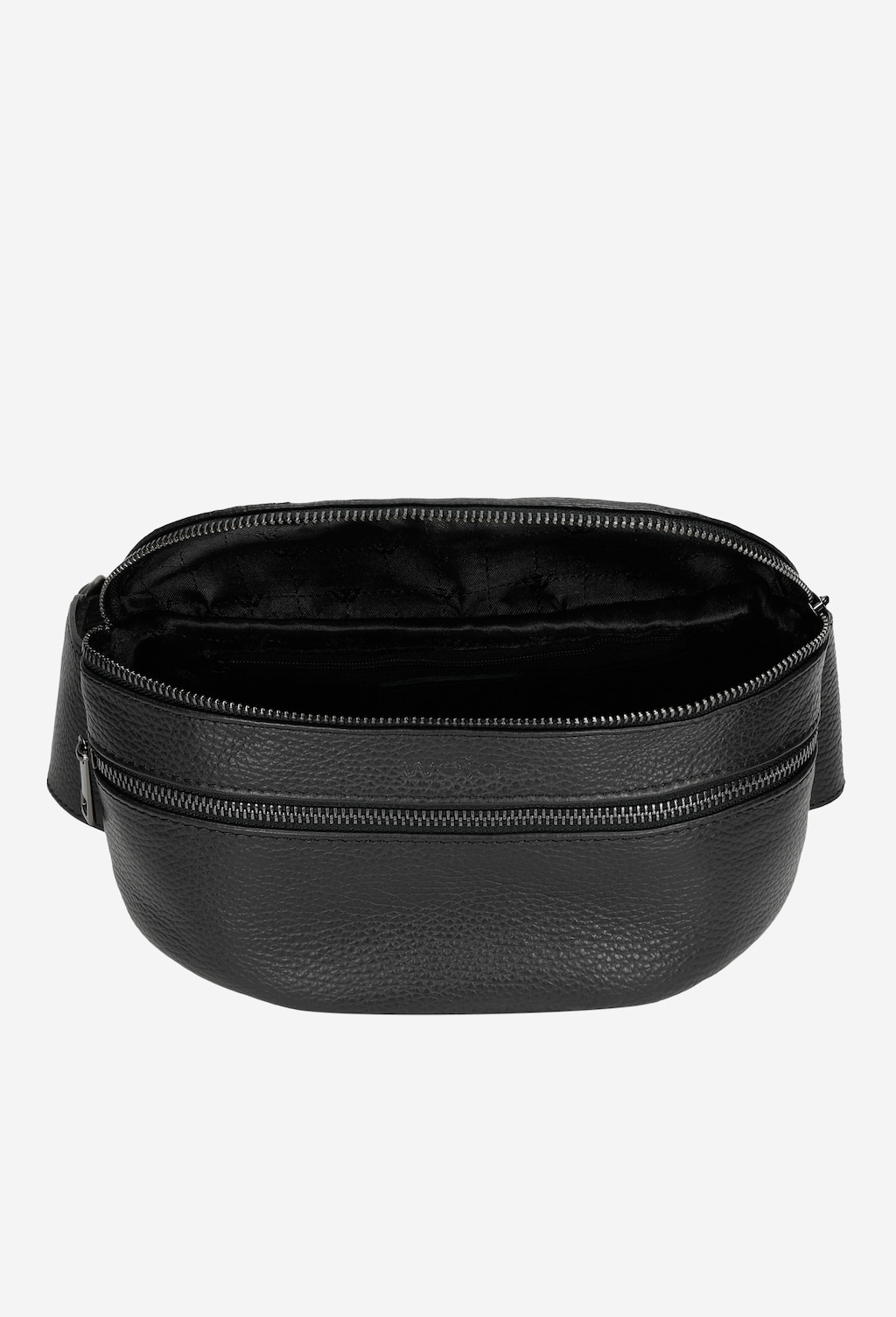 Czarna nerka ze skóry licowej 80101-51 Widok 6