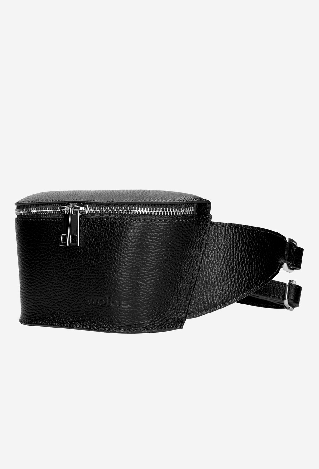 Czarna pojemna nerka zapinana na srebrny zamek 80096-51 Widok 3