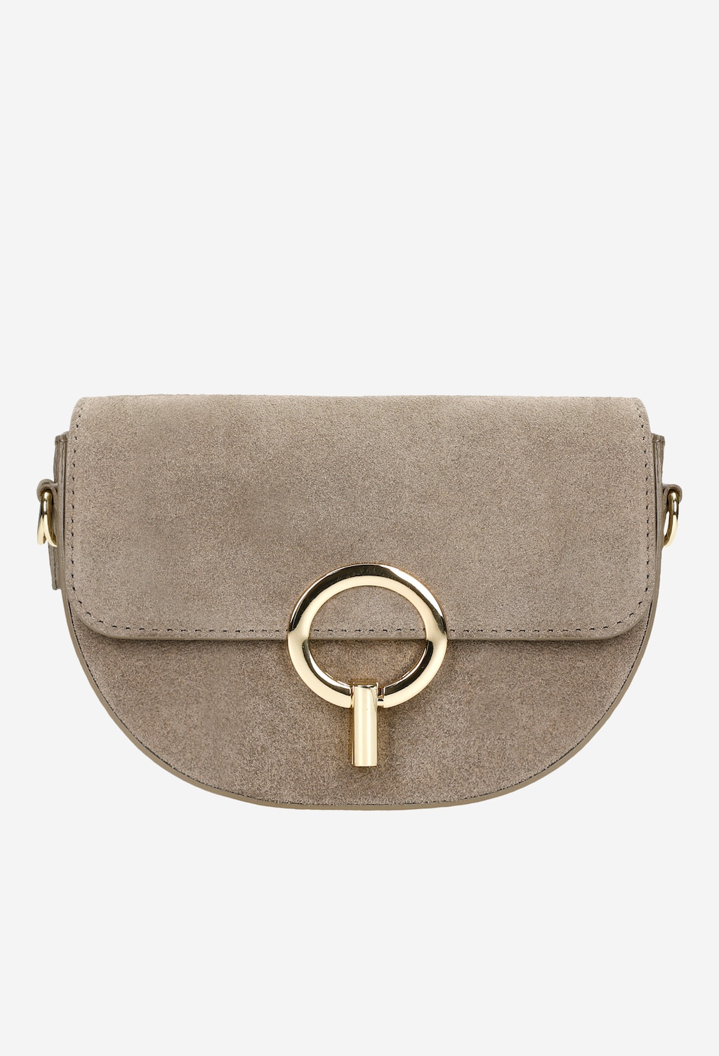 Mała beżowa damska torebka półksiężyc 80107-64 Widok 1