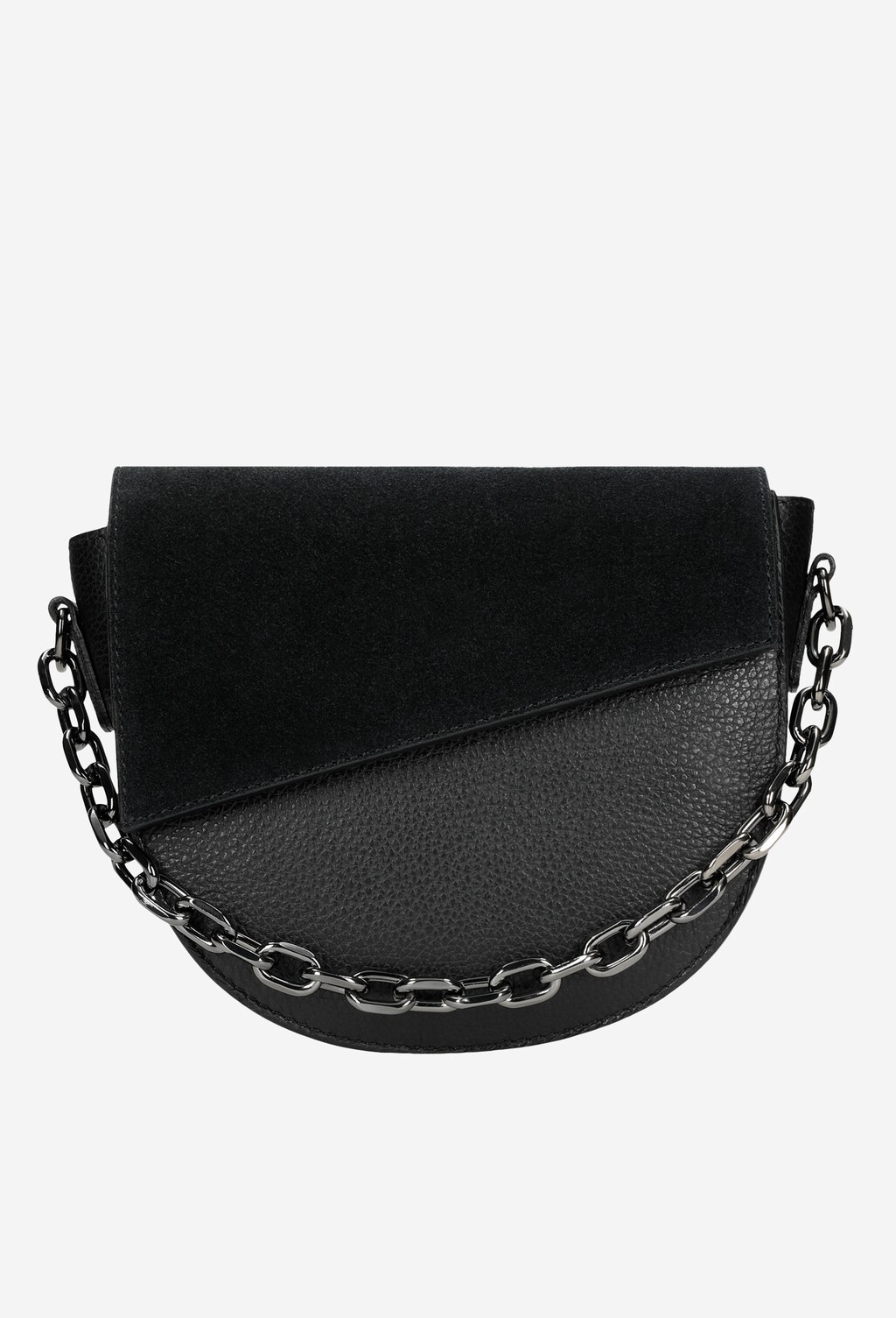 Czarna torebka damska z łączonych skór 80109-71 Widok 1