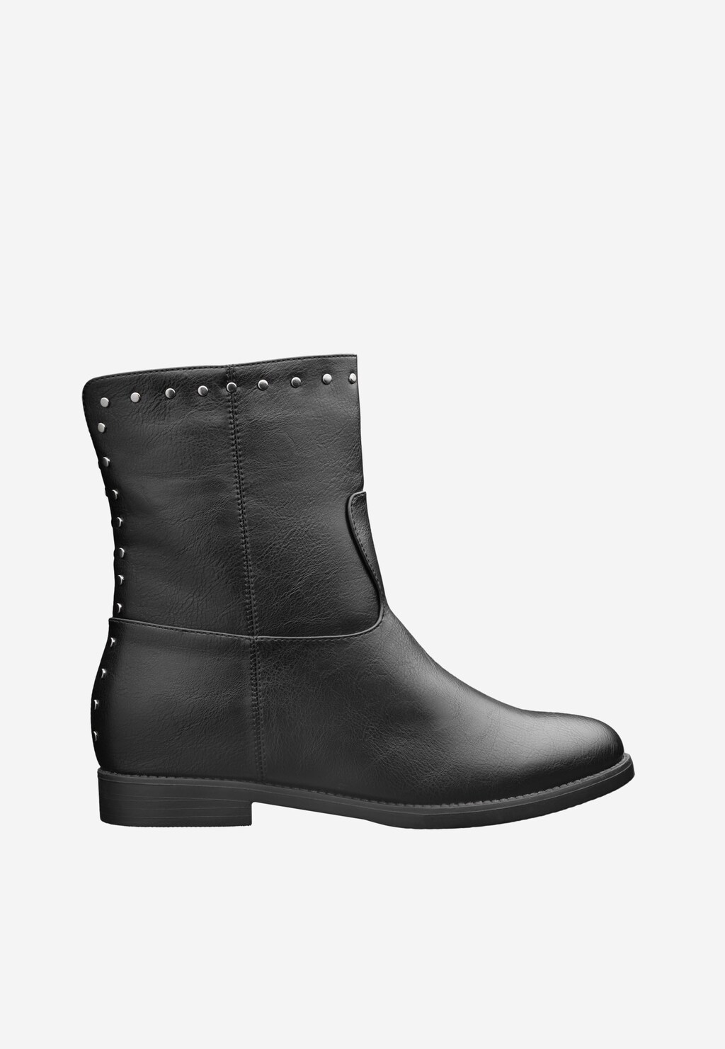 WJS czarne wsuwane botki damskie z ćwiekami na cholewce WJS46019-51 Widok 2