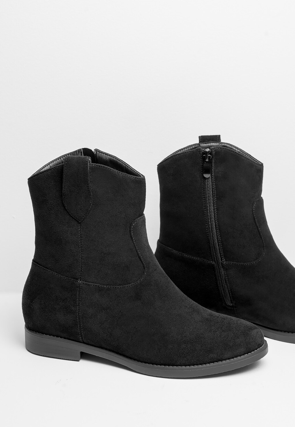 WJS czarne wsuwane botki damskie na zimę WJS46020-41 Widok 4