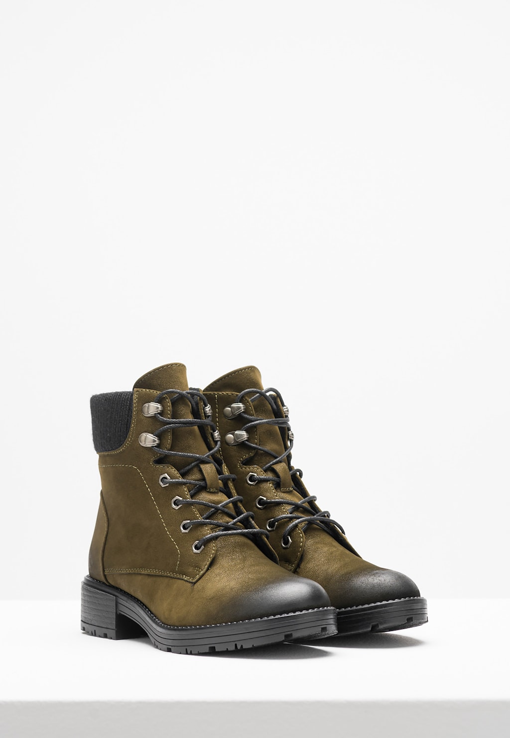 WJS zielone sznurowane workery damskie WJS55000-47 Widok 2