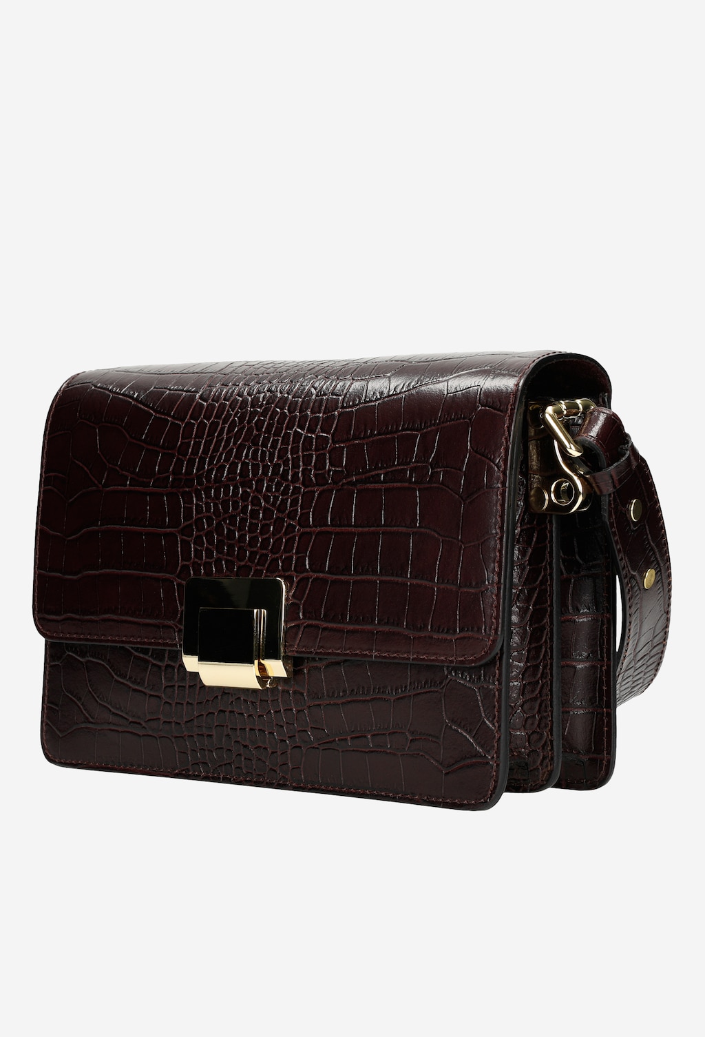 Fioletowa torebka damska w motyw skóry krokodyla 9870-55 Widok 2