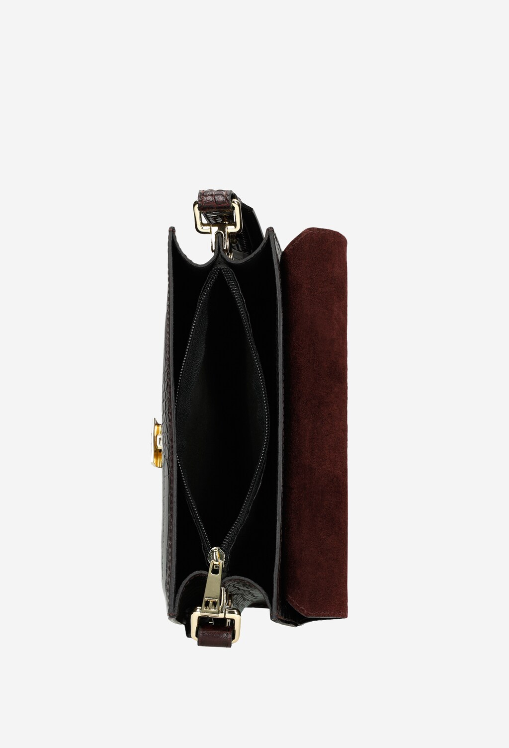 Fioletowa torebka damska w motyw skóry krokodyla 9870-55 Widok 5