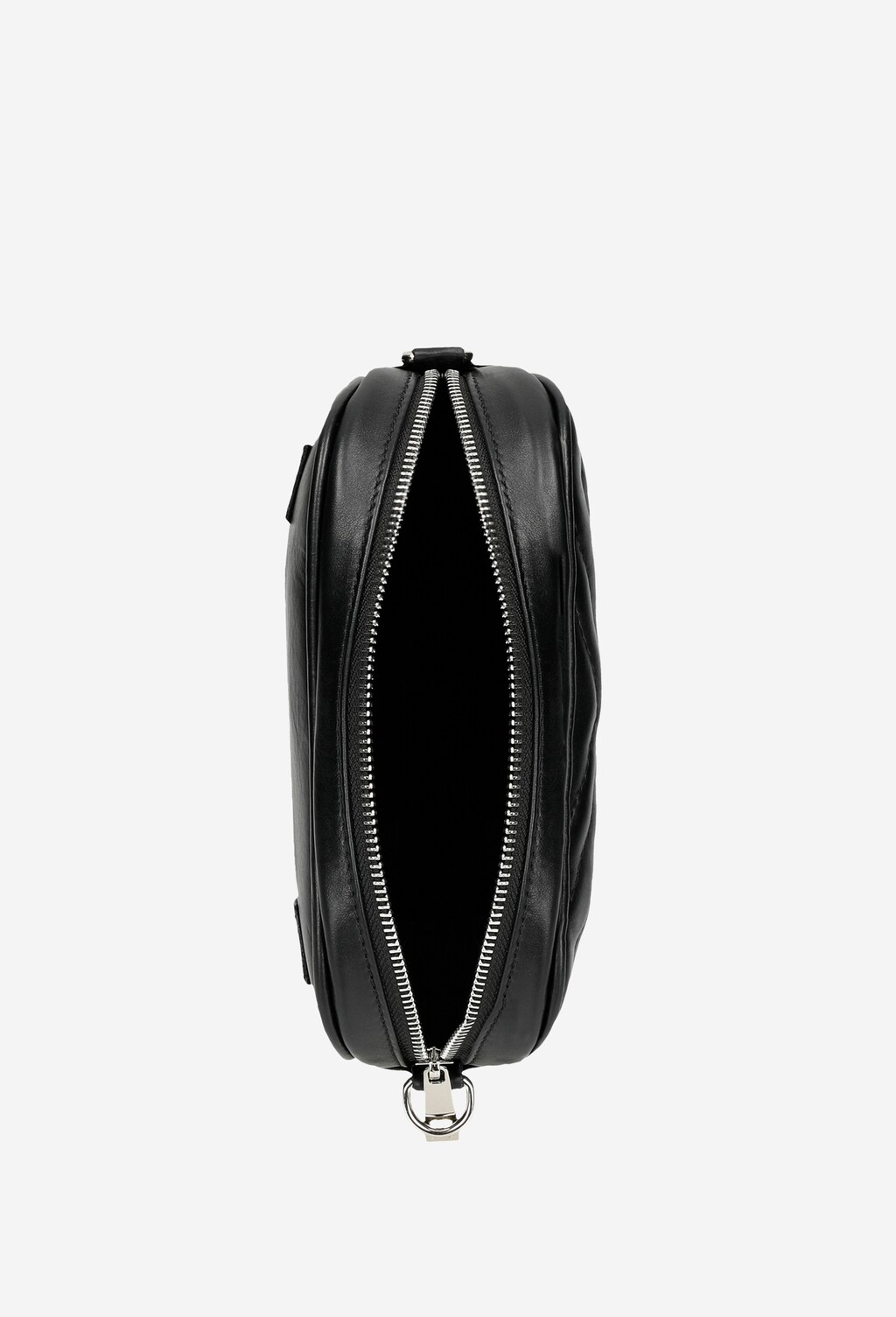 Czarna saszetka z pikowaną w jodełkę skórą licową 80100-51 Widok 6