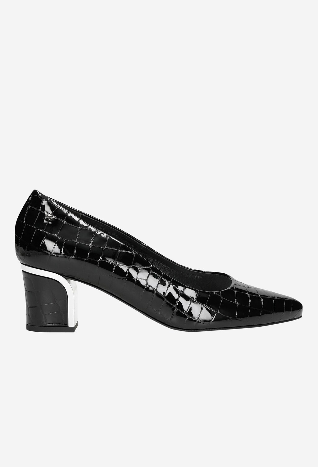 Černé dámské lodičky s efektem hadí kůže 35058-31 Widok 2