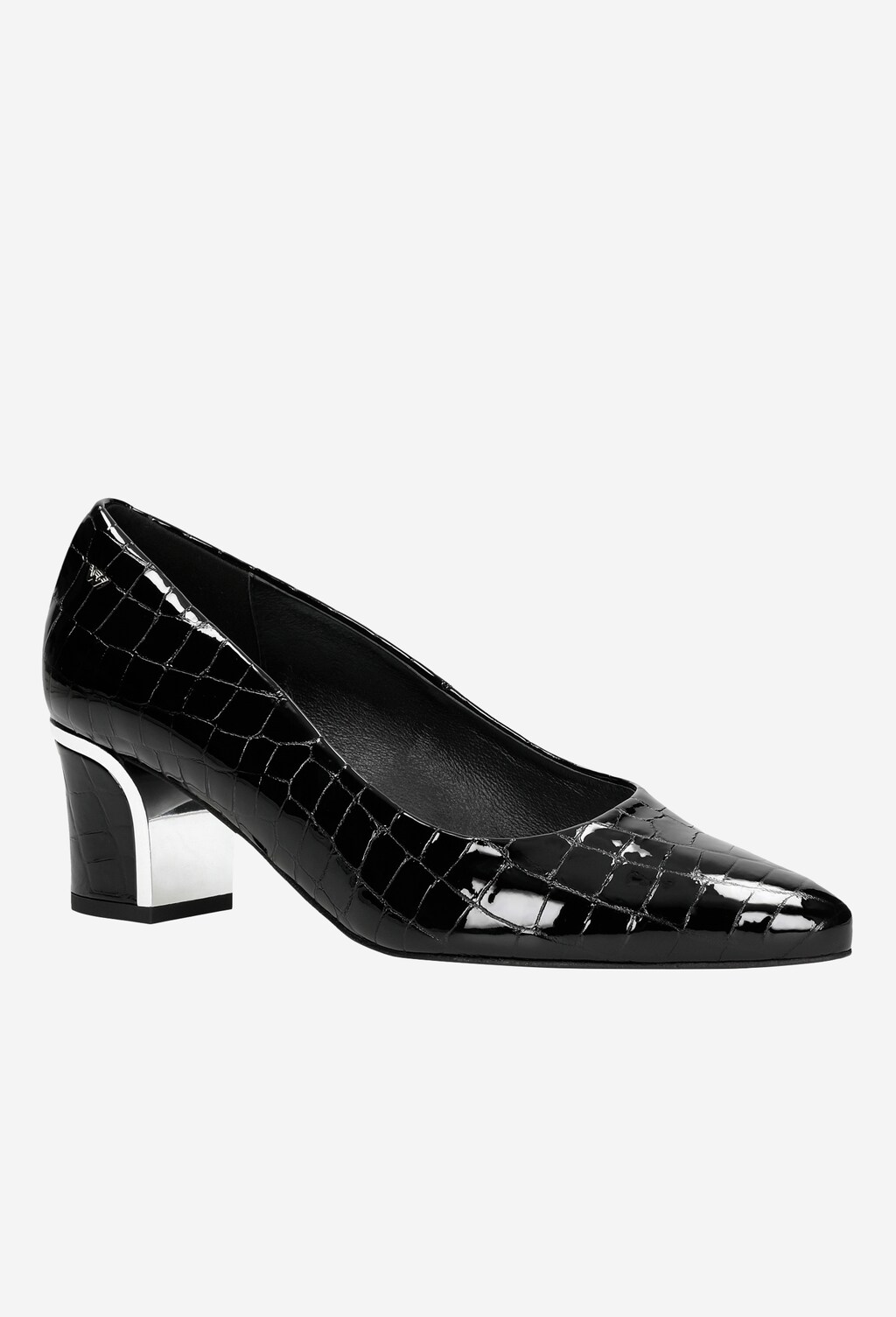 Černé dámské lodičky s efektem hadí kůže 35058-31 Widok 3