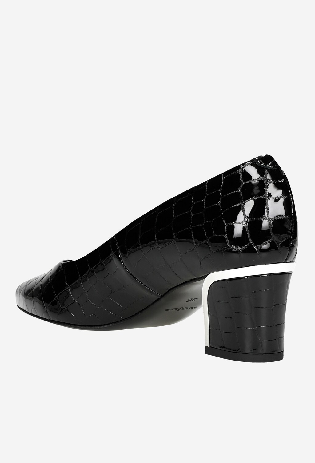 Černé dámské lodičky s efektem hadí kůže 35058-31 Widok 4