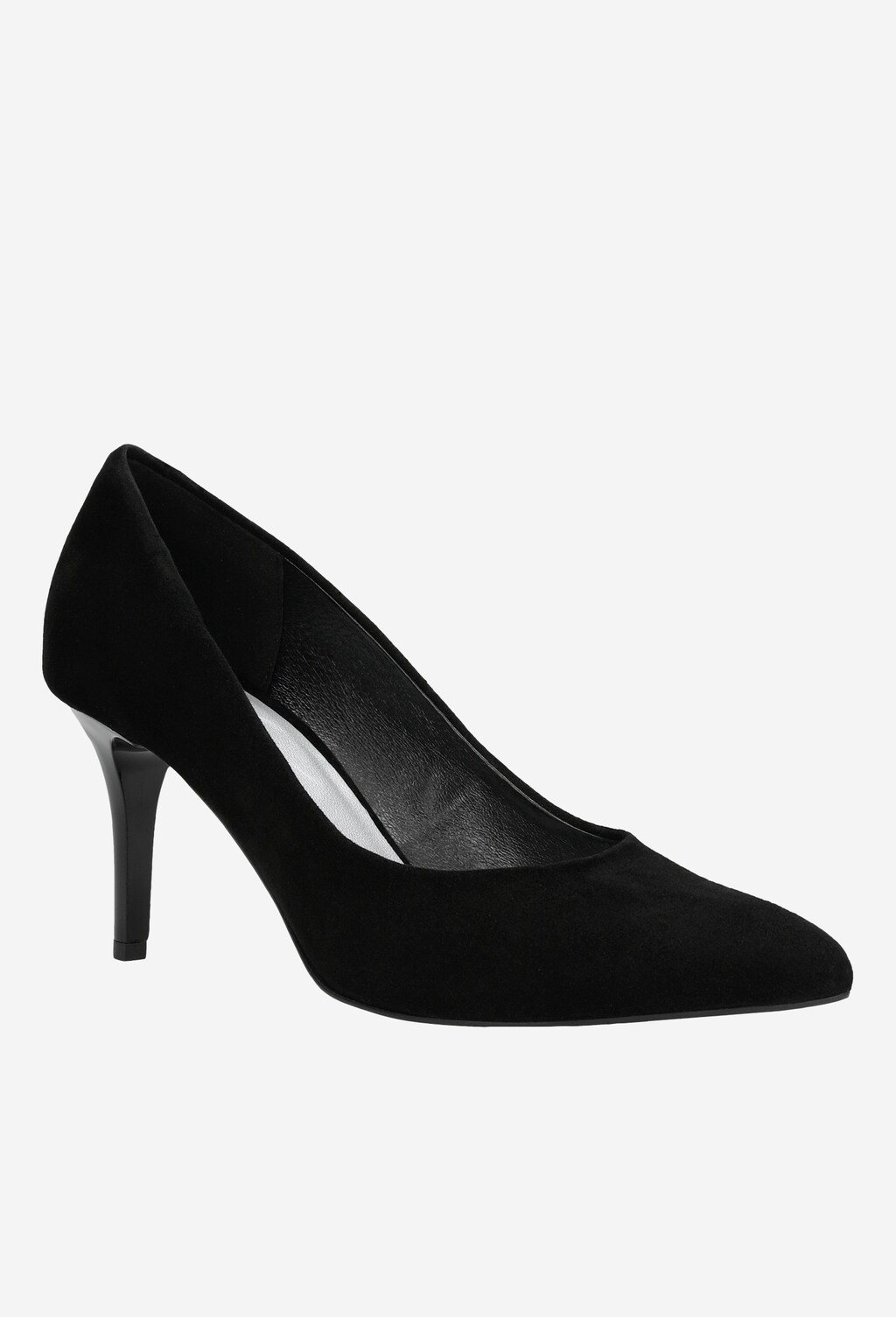 Semišové dámske lodičky v čiernom farebnom prevedení 35059-61 Widok 3
