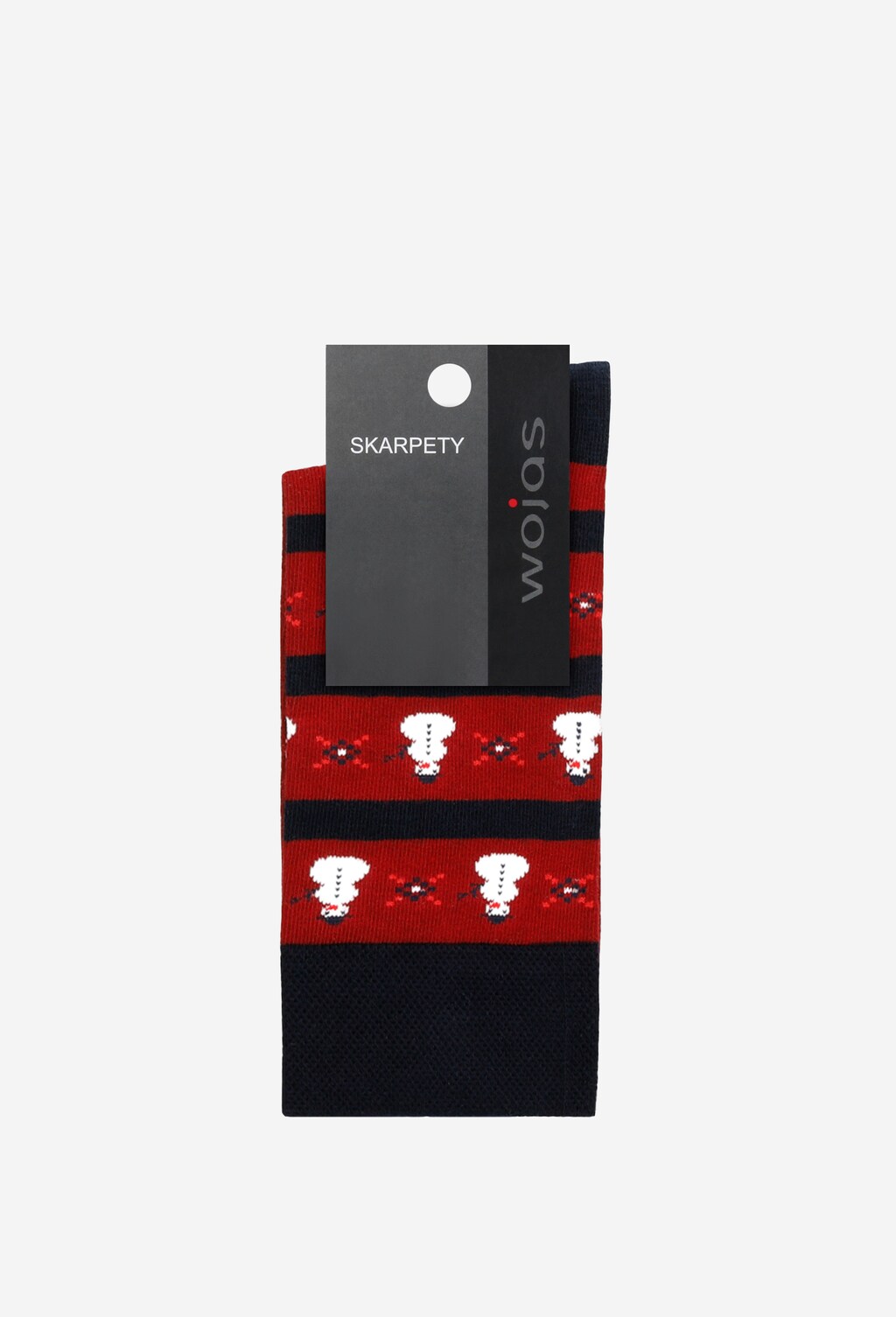 Bordowo-granatowe skarpety ze wzorem  97018-85 Widok 2