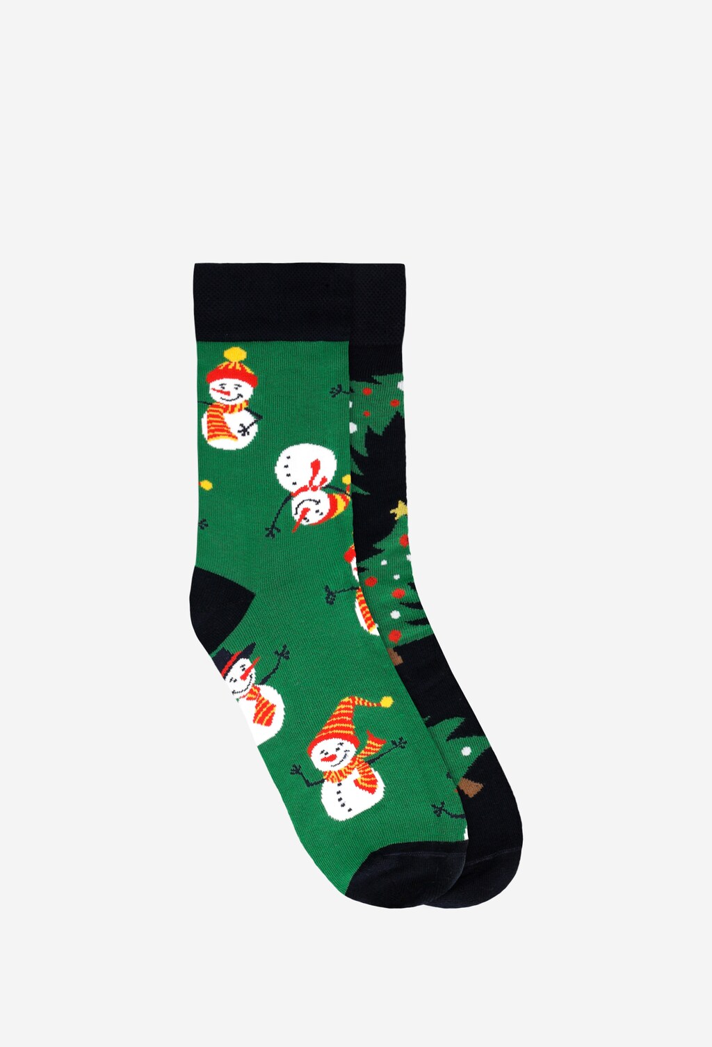 Zielono-granatowe skarpety w świąteczne wzory 97019-87 Widok 1