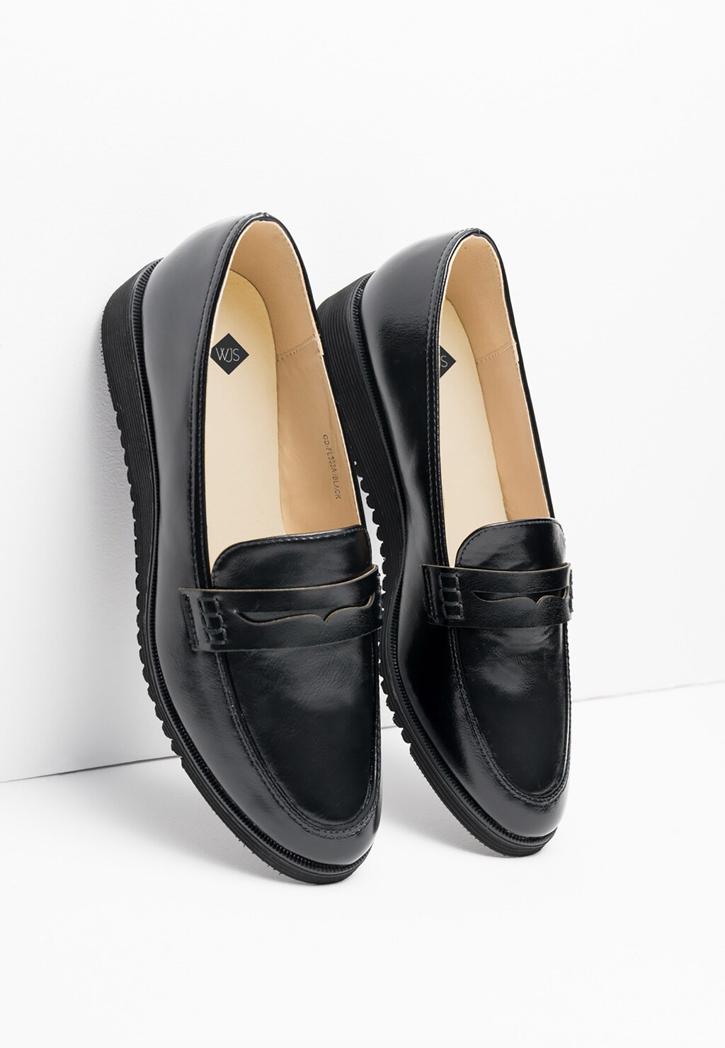 WJS czarne loafersy damskie WJS64004-51 Widok 4