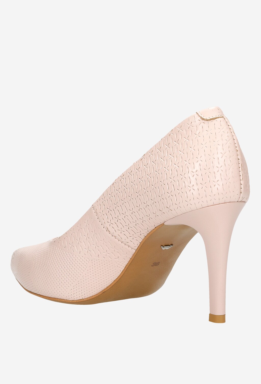 Elegantné dámske lodičky zo svetloružovej lícovej kože 35075-54 Widok 4