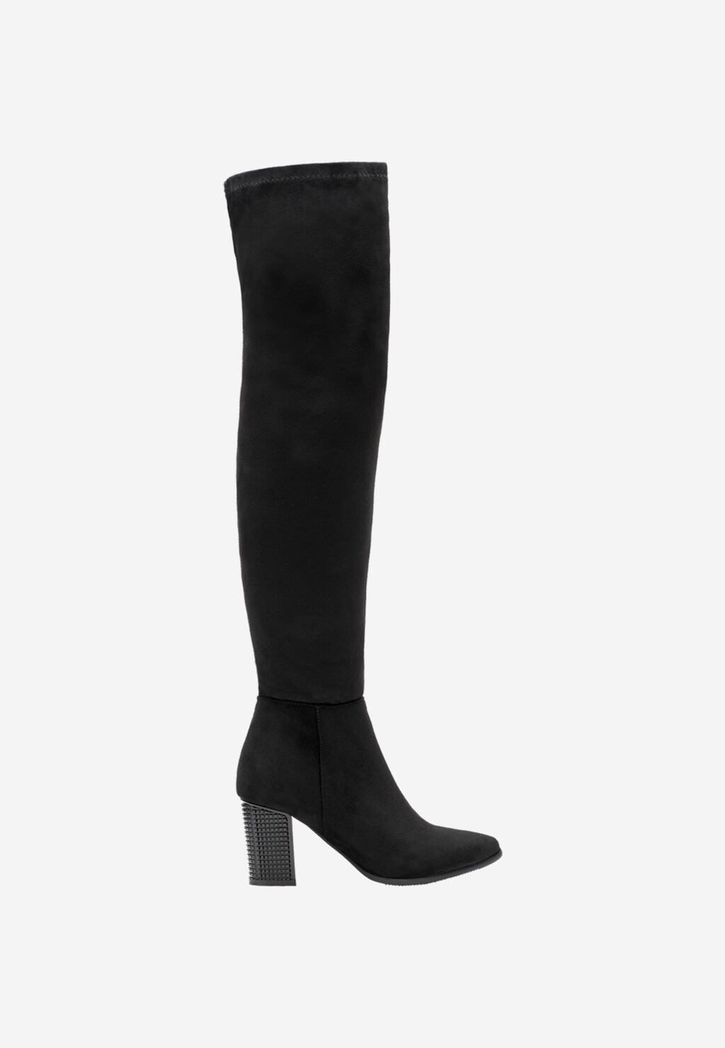 WJS czarne kozaki damskie z ozdobnym obcasem WJS45001-41 Widok 2