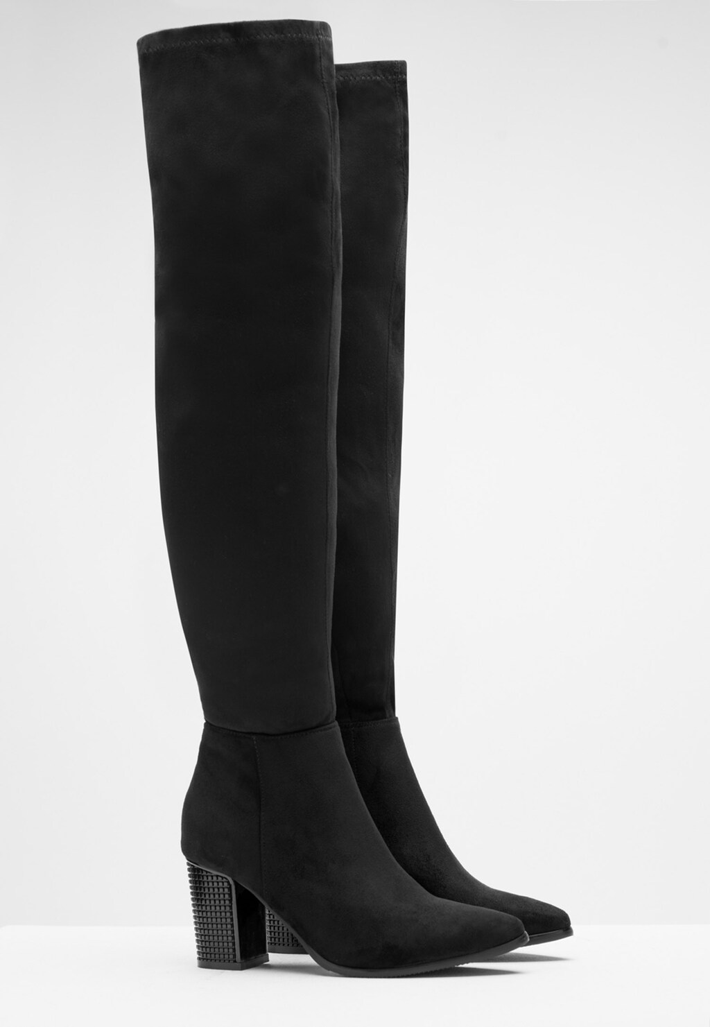 WJS czarne kozaki damskie z ozdobnym obcasem WJS45001-41 Widok 3