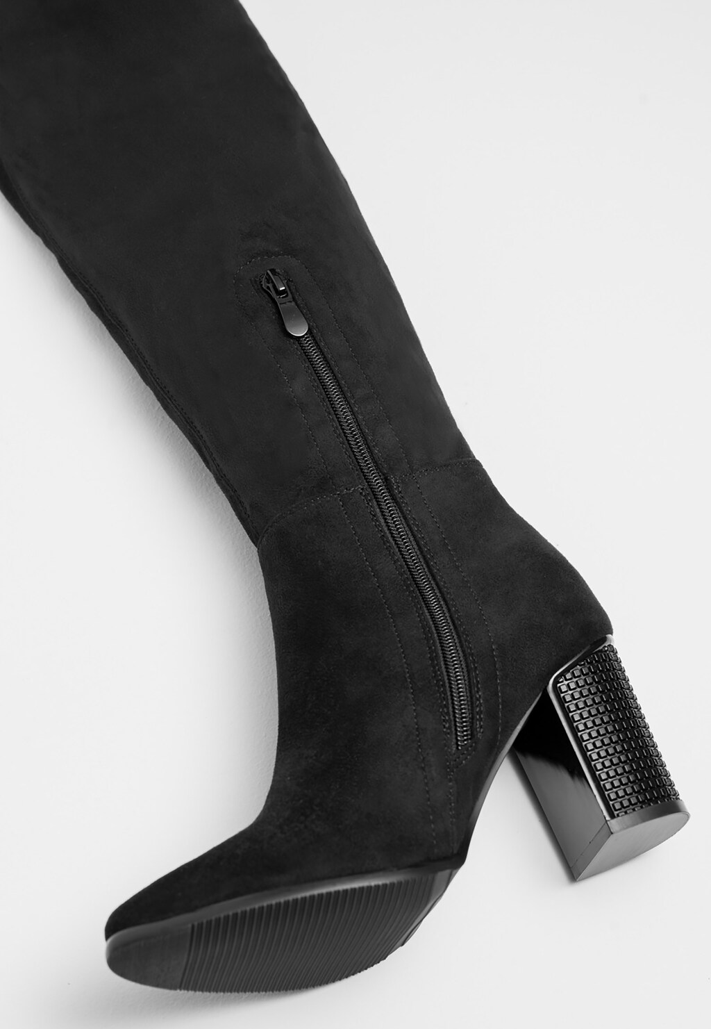 WJS czarne kozaki damskie z ozdobnym obcasem WJS45001-41 Widok 4