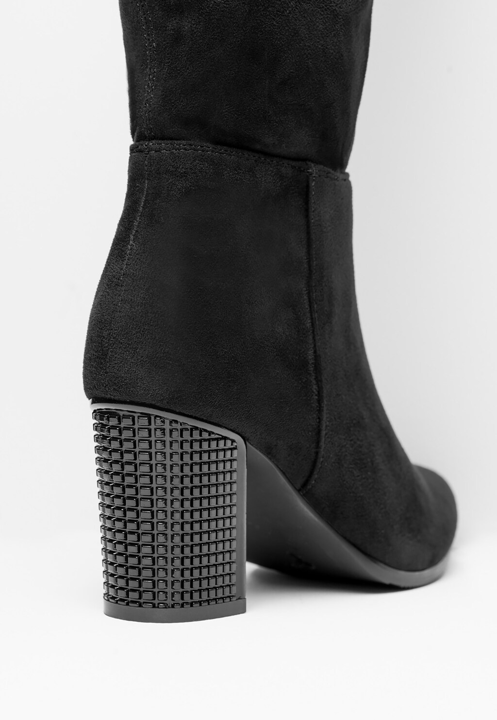 WJS czarne kozaki damskie z ozdobnym obcasem WJS45001-41 Widok 5