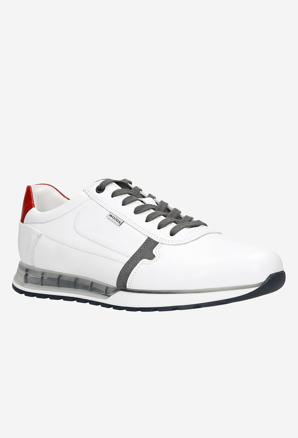 Biele pánske kožené tenisky z prírodnej kože 10021-79 Widok 3