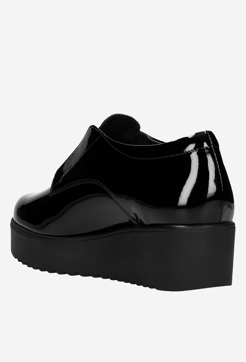 Czarne lakierowane creepersy damskie 46095-31 Widok 3