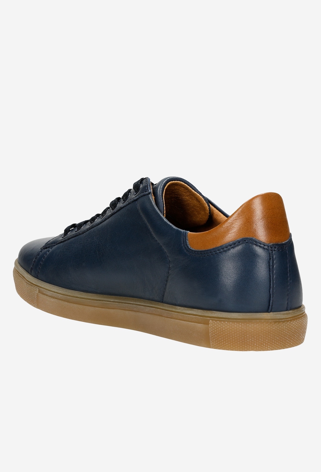 Granatowe trampki męskie ze skóry licowej 9060-56 Widok 4