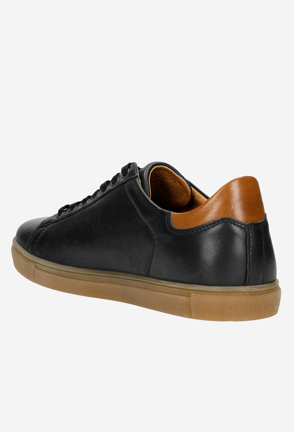 Czarne trampki męskie z brązową wstawką 9060-51 Widok 4