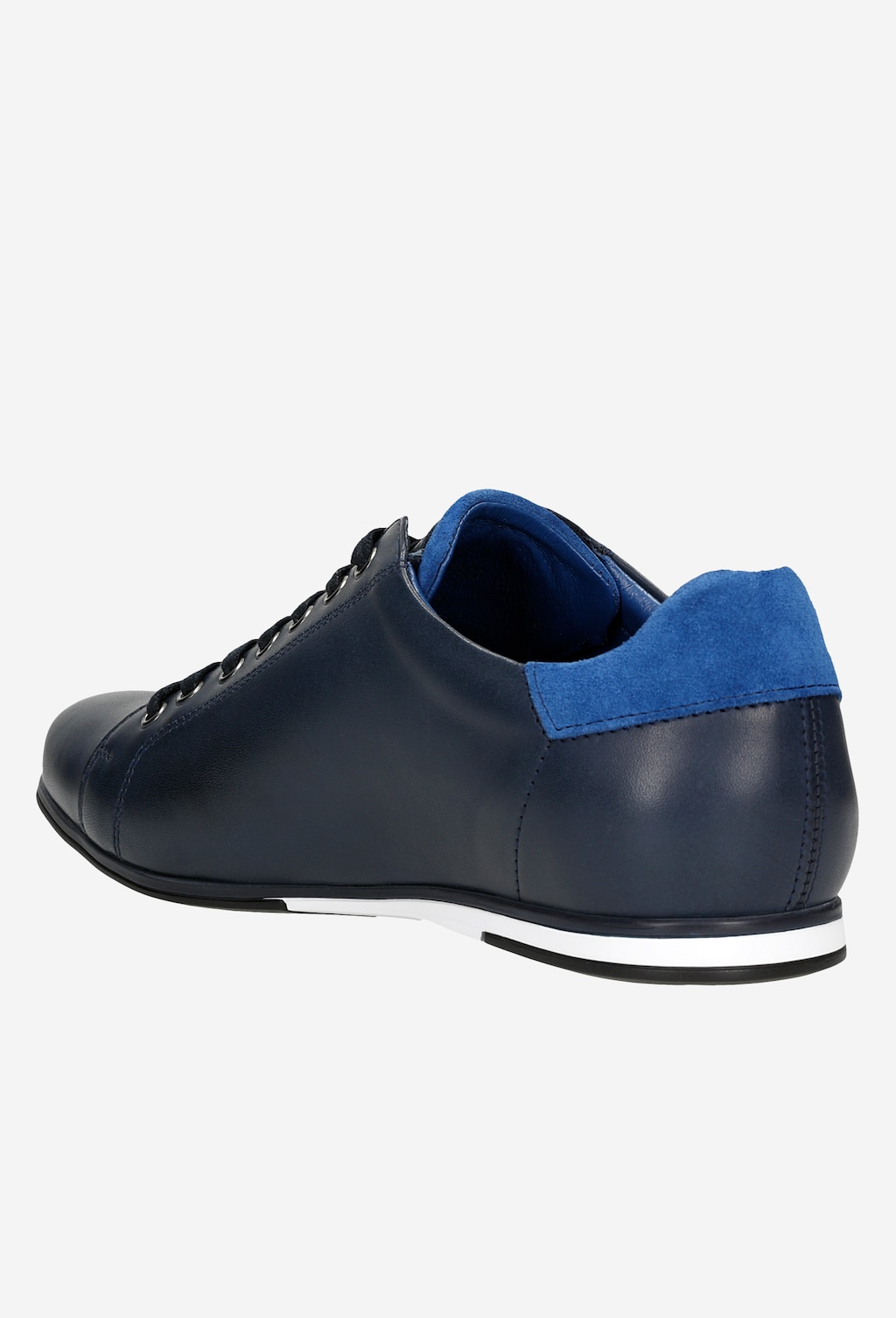 Granatowe półbuty męskie z niebieską wstawką 10080-76 Widok 4