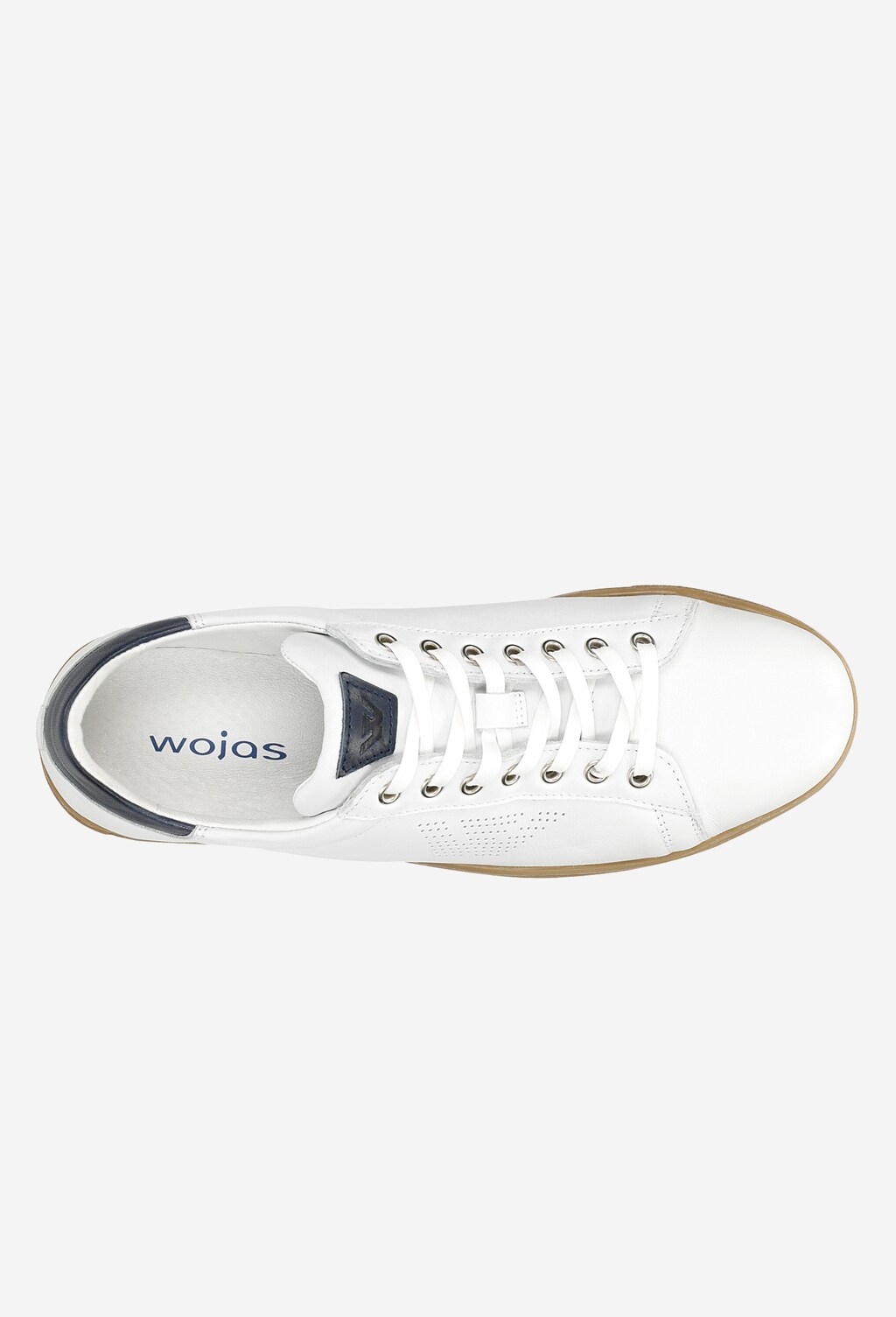 Białe trampki z granatowymi elementami 10076-59 Widok 5