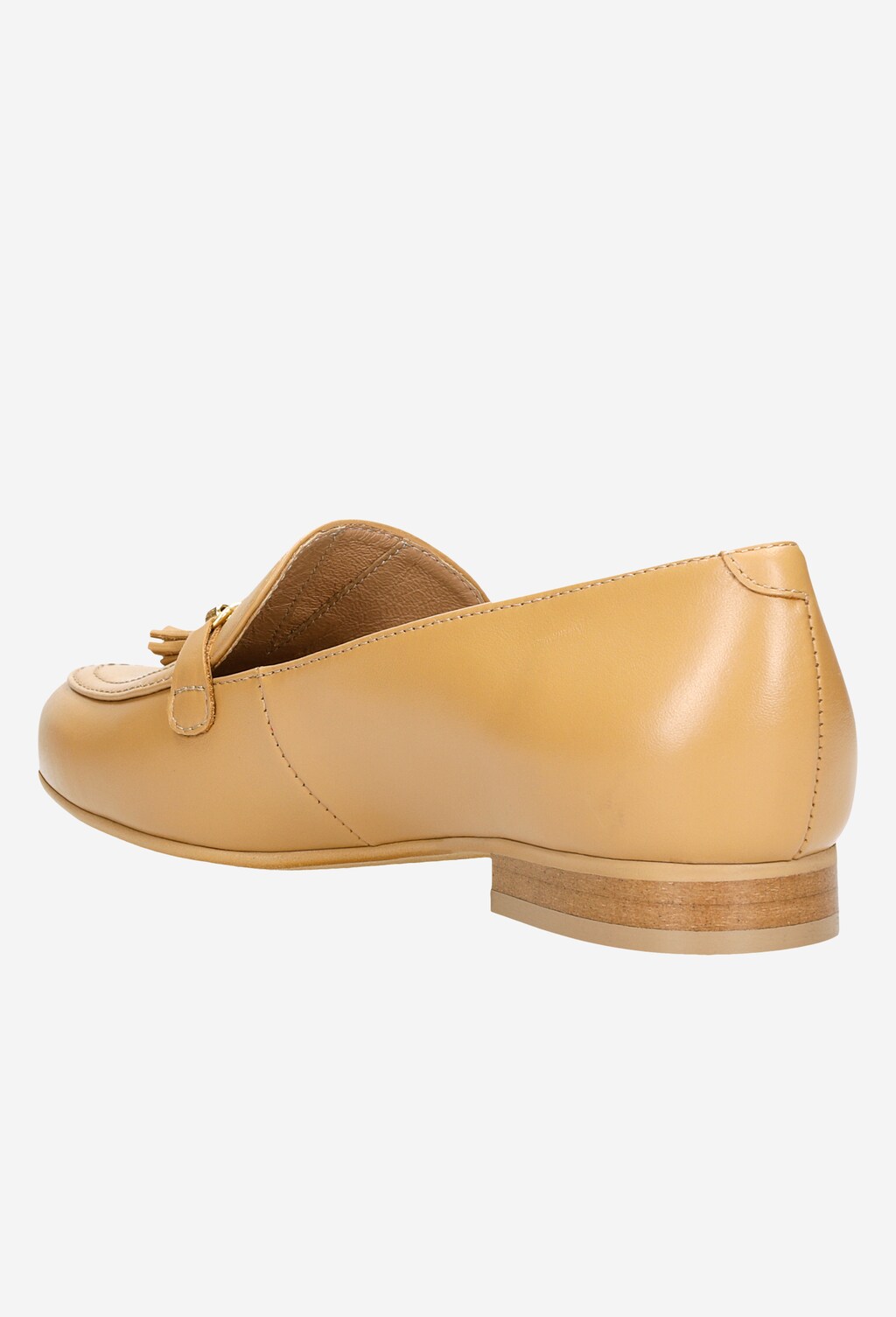 Beżowe mokasyny damskie ze skóry licowej 46075-54 Widok 4