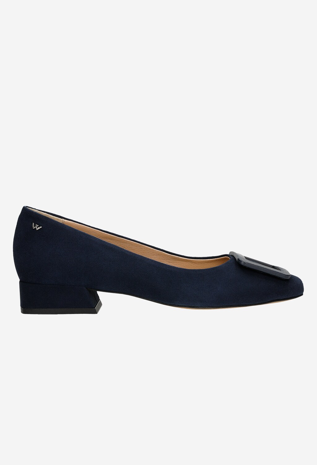 Nízke lodičky z velúrovej kože v tmavomodrom prevedení 35069-66 Widok 2