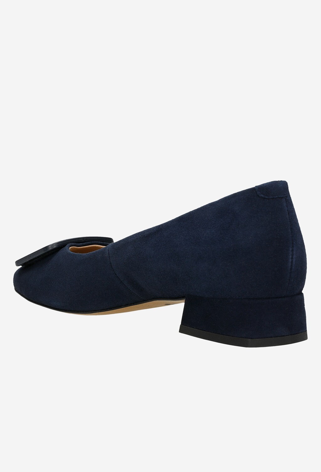 Nízke lodičky z velúrovej kože v tmavomodrom prevedení 35069-66 Widok 4