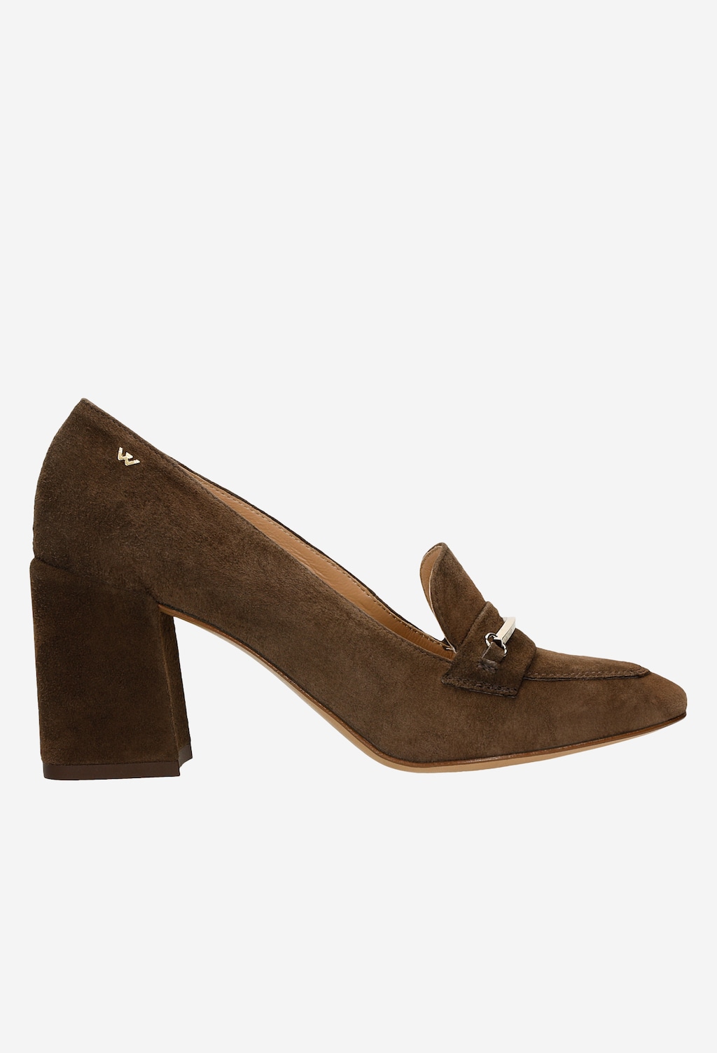 Brązowe mokasyny damskie na obcasie 46072-62 Widok 2