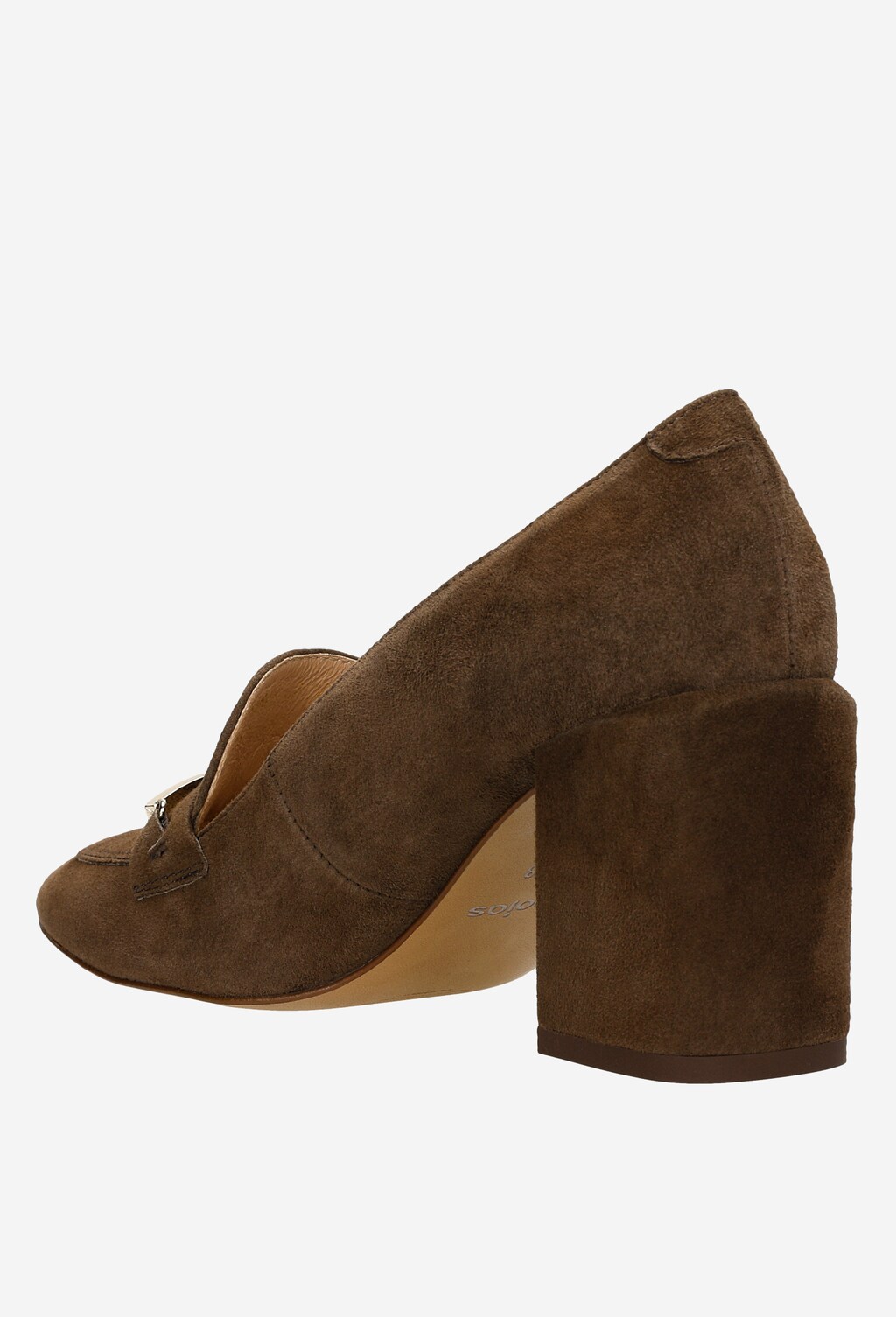 Brązowe mokasyny damskie na obcasie 46072-62 Widok 4