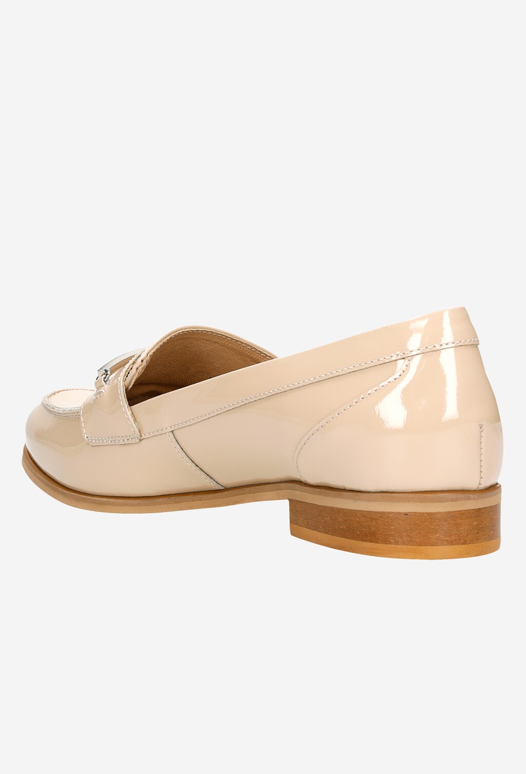 Lakované béžové dámske mokasíny z pravej kože 46074-34 Widok 4