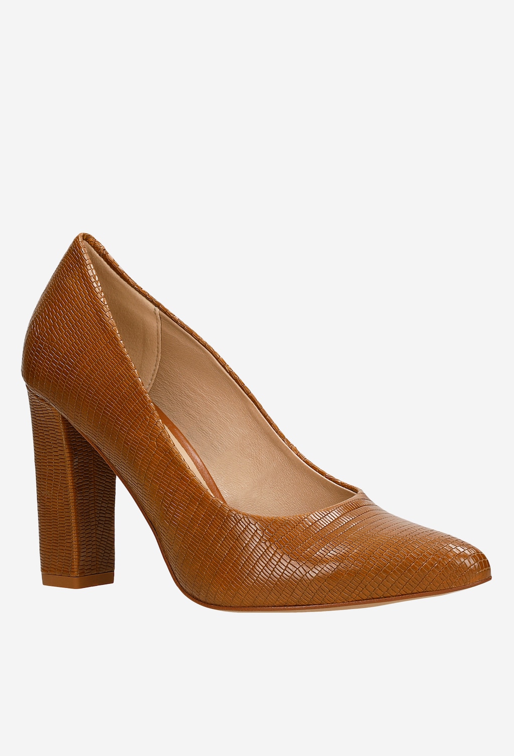 Luxusné lodičky z pravej kože v hnedej farbe 35042-52 Widok 3